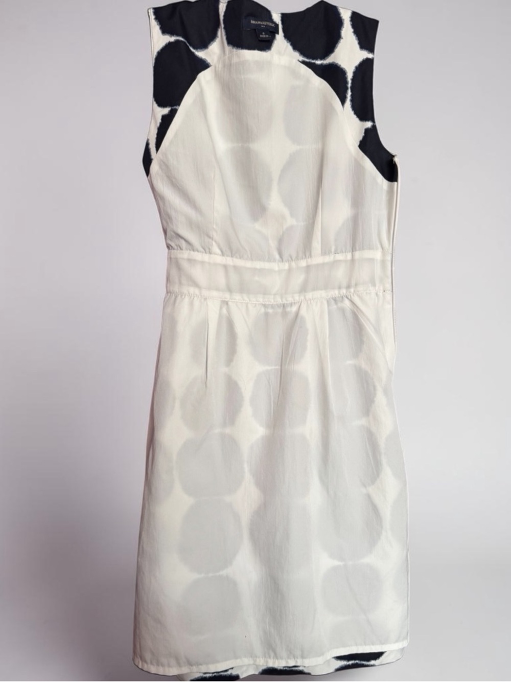 Sleeveless Banana Repblic/Marimekko Black/White Kivet Polka Dot Dress- Size 0 - Picture 5 of 11